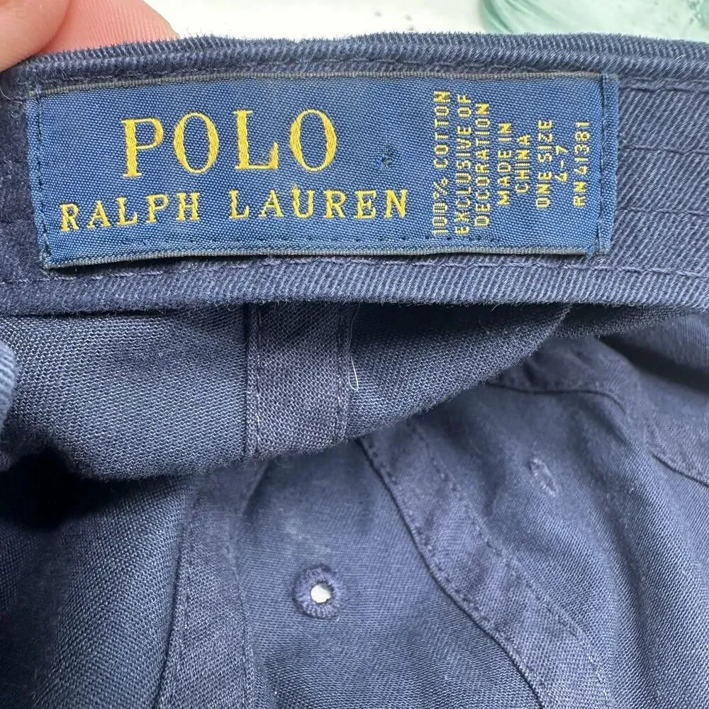 Polo Ralph Lauren Hat Cap Strap Back Kids One Size Blue Embroidered Pony Logo